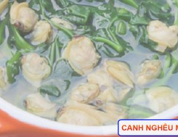 Cách nấu món canh nghêu mồng tơi - tieccaocap