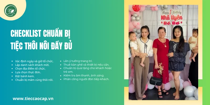Checklist chuẩn bị tiệc thôi nôi đầy đủ