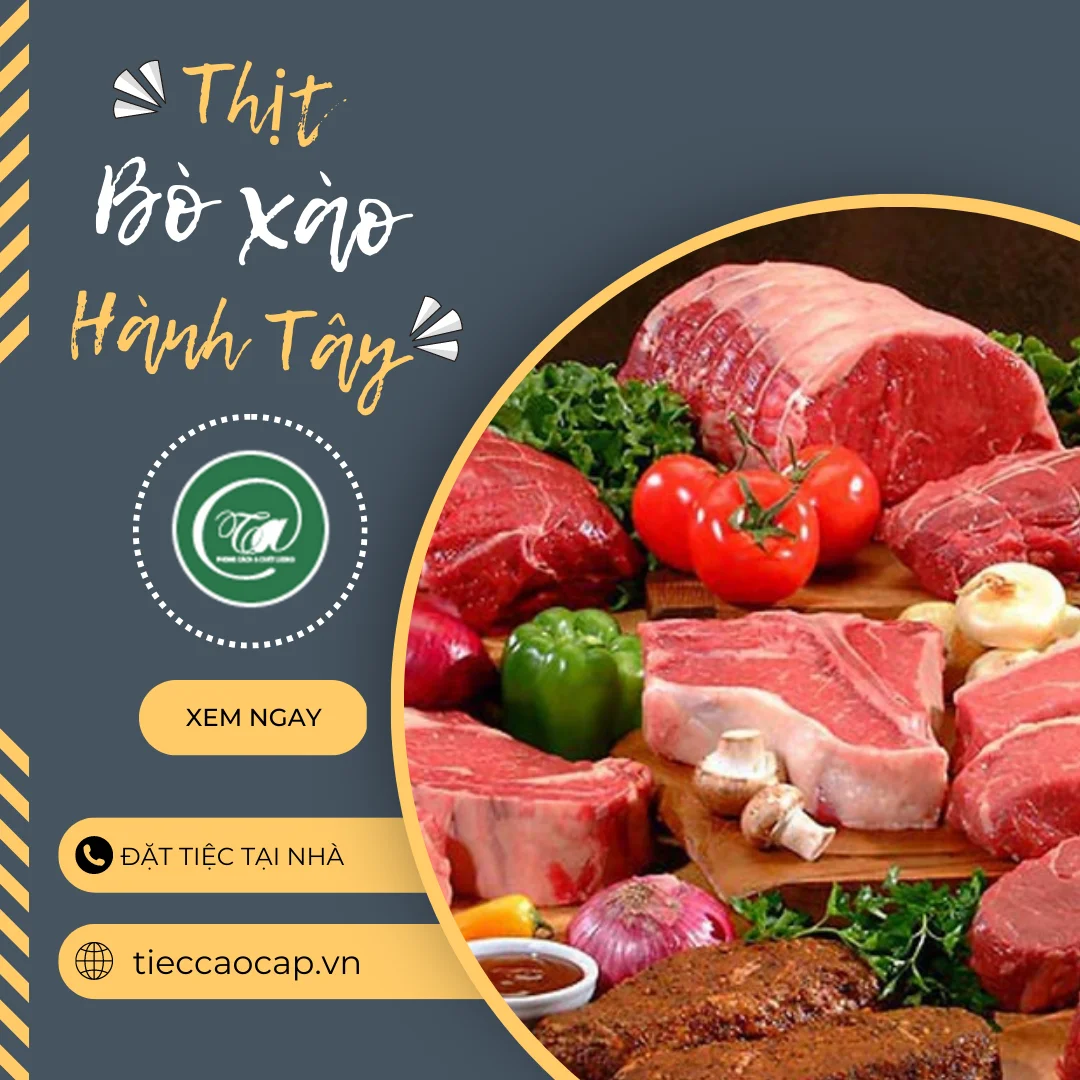 Nguyên liệu làm món bò xào hành tây.