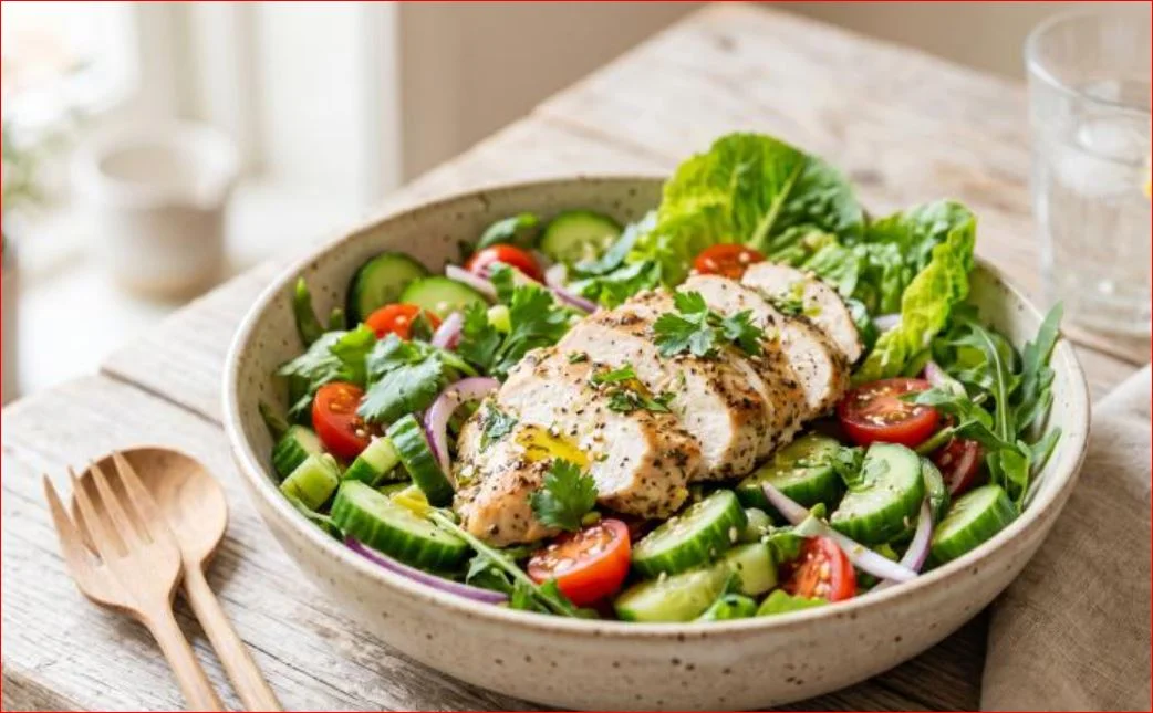 Ức gà mix salad trái cây